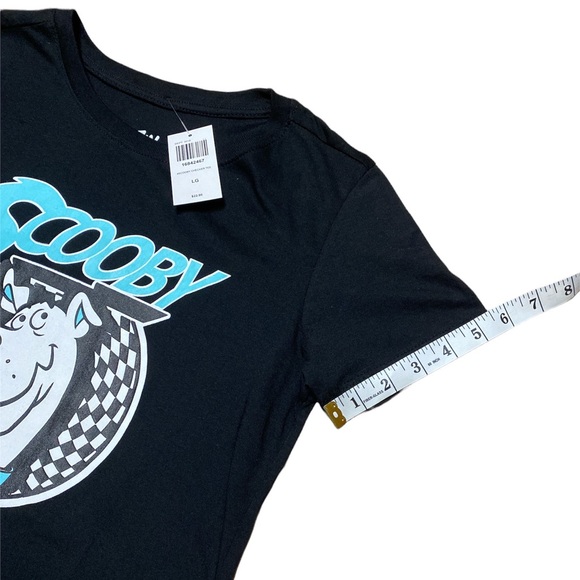 Scooby Doo Checkered Juniors T Shirt Black Size L NEW NWT - Picture 6 of 12